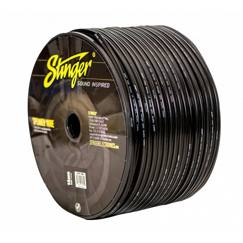 Stinger SHW516G 250 ft Roll of HPM 16 AWG Gauge Matte Gray Speaker Wire 